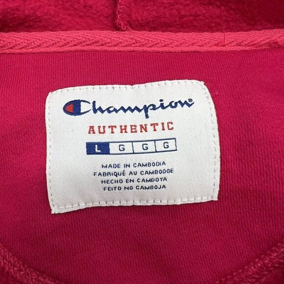 Champion Pink Long Sleeve Full Zip Hoodie Size Large Women’s - Picture 3 of 4